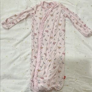 Pink Baby Pajamas with Animal Print